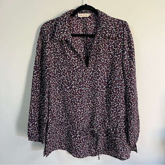 Tory Burch Cloque Drop Waist Silk Blend Tunic Top - Picture 3 of 14